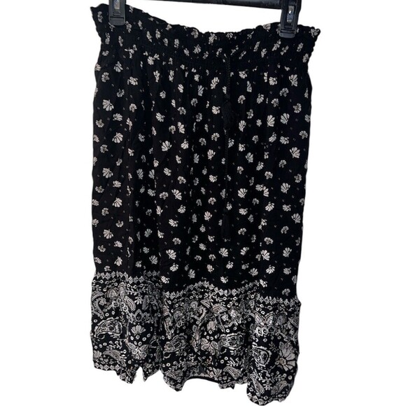 Sonoma Skirt Womens Large Midi Black Floral Boho Whimsygoth Cottagecore Festival - Picture 1 of 5